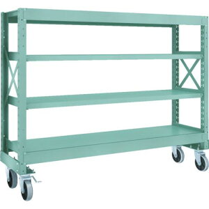 TRUSCO R3型ボルト式中量棚W1800XD500XH1400 4段 Φ150 ウレタンキャスター付 ( R3-4654-U150 ) トラスコ中山(株)