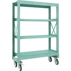 TRUSCO R3型ボルト式中量棚W1200XD500XH1700 4段 Φ150 ゴムキャスター付 ( R3-5454-G150 ) トラスコ中山(株)
