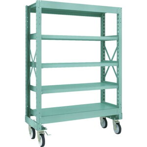 TRUSCO R3型ボルト式中量棚W1200XD500XH1700 5段 Φ150 ゴムキャスター付 ( R3-5455-G150 ) トラスコ中山(株)