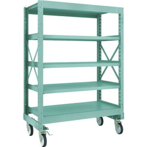 TRUSCO R3型ボルト式中量棚W1200XD600XH1700 5段 Φ150 ゴムキャスター付 ( R3-5465-G150 ) トラスコ中山(株)