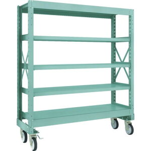 TRUSCO R3型ボルト式中量棚W1500XD500XH1700 5段 Φ150 ゴムキャスター付 ( R3-5555-G150 ) トラスコ中山(株)