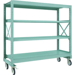 TRUSCO R3型ボルト式中量棚W1800XD600XH1700 4段 Φ150 ゴムキャスター付 ( R3-5664-G150 ) トラスコ中山(株)