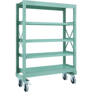 TRUSCO R3型ボルト式中量棚W1200XD500XH1700 5段 Φ150 ウレタンキャスター付 ( R3-5455-U150 ) トラスコ中山(株)
