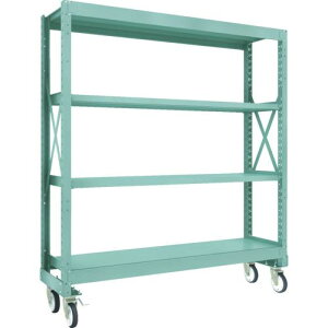 TRUSCO R3型ボルト式中量棚W1800XD500XH2000 4段 Φ150 ゴムキャスター付 ( R3-6654-G150 ) トラスコ中山(株)