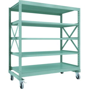 TRUSCO R3型ボルト式中量棚W1800XD900XH2000 5段 Φ150 ウレタンキャスター付 ( R3-6695-U150 ) トラスコ中山(株)