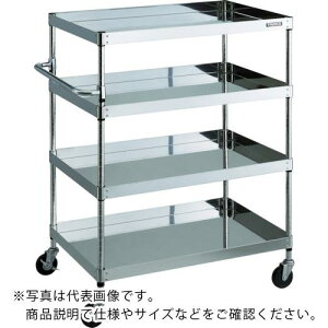 TRUSCO ステンレスワゴン クリーンフェニックスワゴン SUS304 W600×D400×H1200 4段 導電性ゴム車輪 ( CPE3-1264SD ) トラスコ中山(株)
