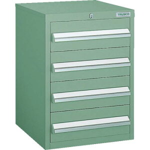 TRUSCO LVR型キャビネット 392X412XH540 引出4段 緑 ( LVR-542 GN(グリーン) ) トラスコ中山(株)