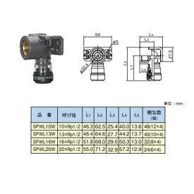 積水化学工業/SEKISUI エスロン エスロカチットS 両座付き給水栓エルボ（樹脂製） SPWL13W 13×Rp1/2