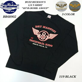 BUZZ RICKSON'S L/S T-SHIRT "487th BOMB. GROUP" バズリクソンズ 長袖 Tシャツ BR68902