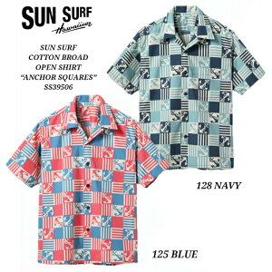 SUN SURF COTTON BROAD OPEN SHIRT �gANCHOR SQUARES�h �T���T�[�t �R�b�g���A���n �n���C�A���V���c SS39506