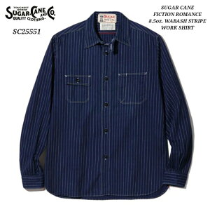 SUGAR CANE FICTION ROMANCE 8.5oz. WABASH STRIPE WORK SHIRT �V���K�[�P�[���@�t�B�N�V�������}���X�@�E�H�o�b�V���X�g���C�v�@���[�N�V���c�@SC25551