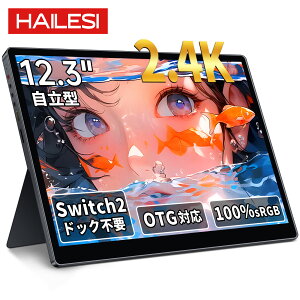 ���o�C�����j�^�[ HAILESI 12.3�C���` 2.4K 2400x1600 Switch2�h�b�N�s�v OTG�Ή� ���o�C���f�B�X�v���C 3:2��ʔ� 100��sRGB�L�F�� HDR 380nit IPS�p�l�� �����^ ���y�� �����^ �����f���A���X�s�[�J�[ Switch2/P
