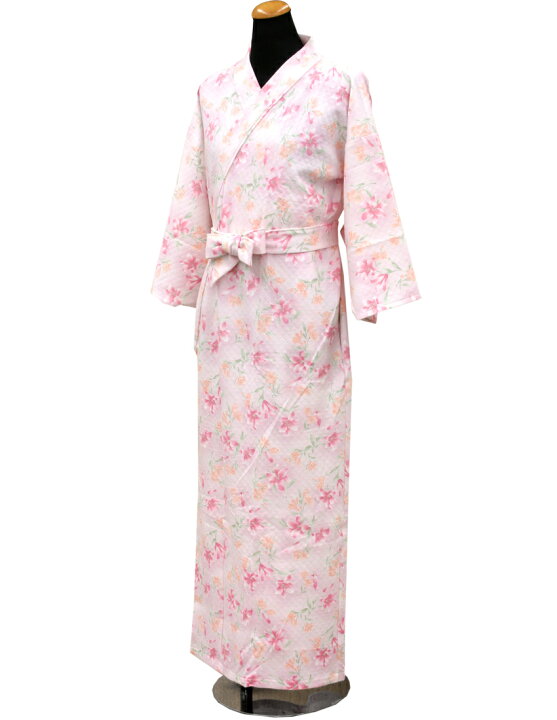 楽天市場 あったかいニットキルト浴衣寝巻き 女性用 レディース M L 冬用着物パジャマ 丹前下 和服寝間着 花柄 高級仕立て ゆかたねまき 帯付き 婦人用 M L No 1100 メール便不可 Hg ふだんきものハイムラヤ