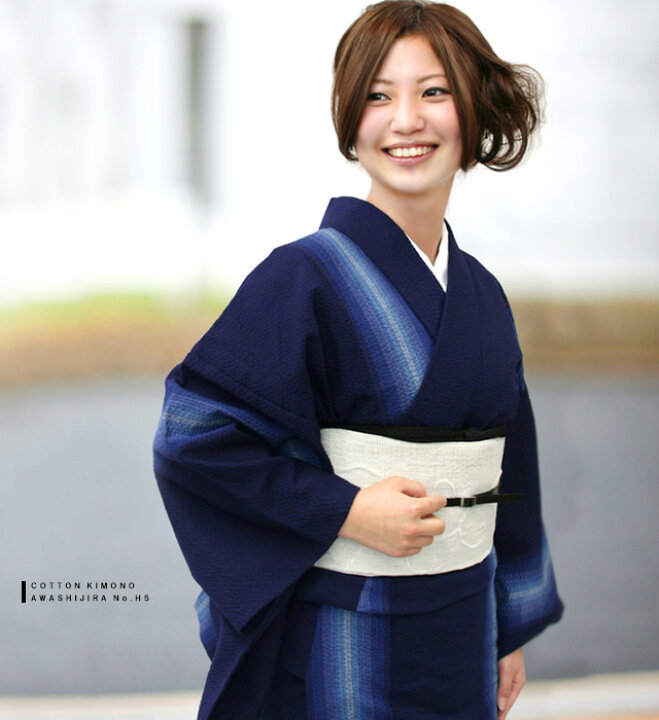 楽天市場】阿波しじら織り 木綿 着物 夏着物 浴衣 コットン着物 単衣 