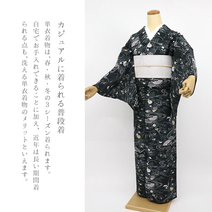 楽天市場】大きいサイズ 洗える着物 お仕立て上がり 小紋 単衣 広衿 