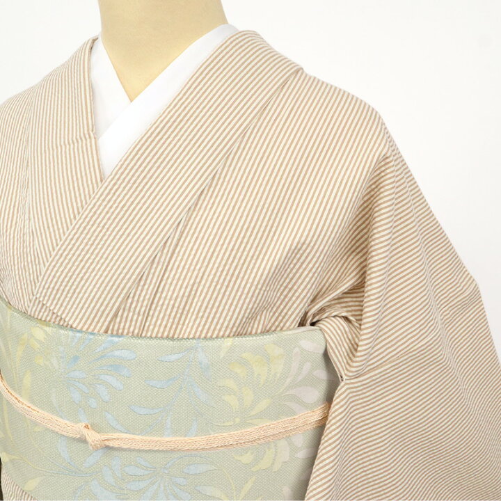 楽天市場】洗える着物 木綿 ベージュ 単衣 お仕立て上がり レディース