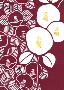 手ぬぐい 梨園染め「椿(ツバキ) 691R」《戸田屋商店》赤地/花/手拭い/てぬぐい【メール便OK】【TD】