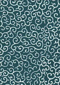 手ぬぐい 梨園染め「唐草(からくさ) 763」《戸田屋商店》アラベスク/グリーン/風呂敷柄/手拭い/てぬぐい【メール便OK】【TD】