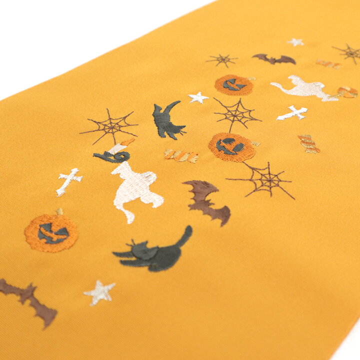 楽天市場】半襟 刺繍 ハロウィン 白 紫 黒 オレンジ 着物用 和装小物 