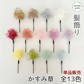 【当日発送】髪飾り かすみ草単品 バラ売り 1本 成人式 卒業式 カスミ草 金 銀 花 赤 白 ゴールド シルバー ホワイト 紫 黄 ピンク オレンジ プリザーブドフラワー ドライフラワー 結婚式 前撮り 和装 ウェディング ブライダル 花嫁 色打掛 振袖 着物 袴 浴衣 青 緑 七五三