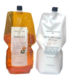 Lebel ルベル ナチュラル ヘアソープ マリーゴールド 1600ml ＆トリート ライスプロテイン 1600mlセット　(パッケージリニューアル)