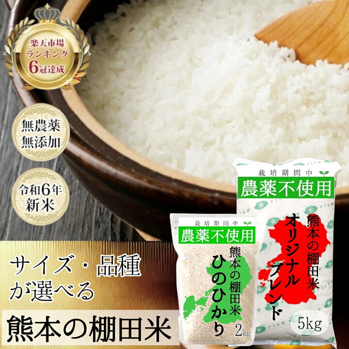 楽天市場】無農薬 白米 2kg 5kg 10kg 30kg 令和7年産 熊本県産 