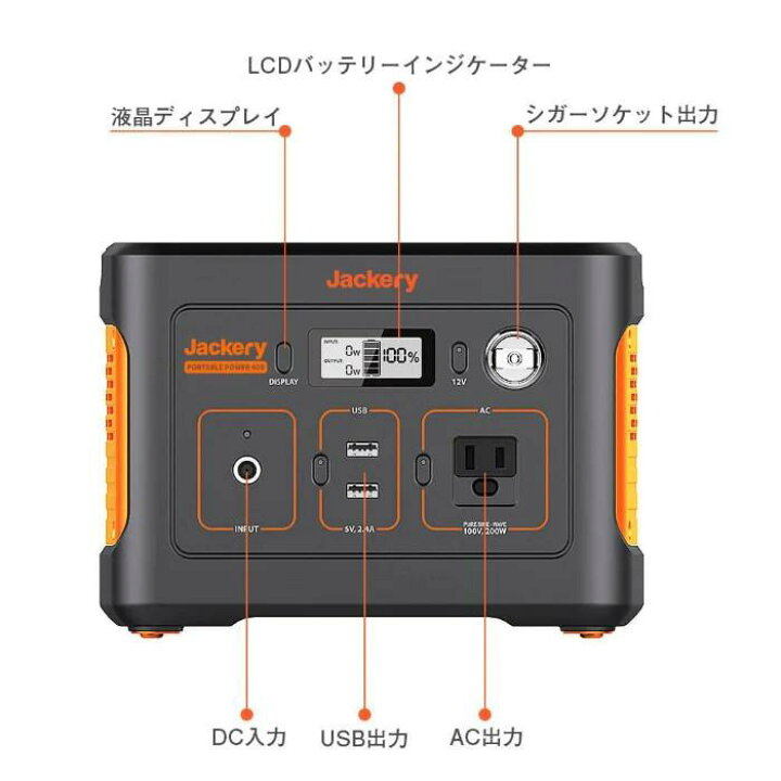楽天市場】Jackery ポータブル電源400 PTB041 容量112200mAh/400Wh 