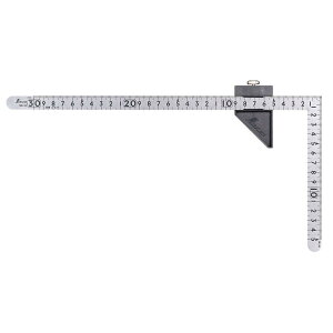 シンワ測定 12441 曲尺小型 平 ステン 30×15cm表裏同目 ストッパー付