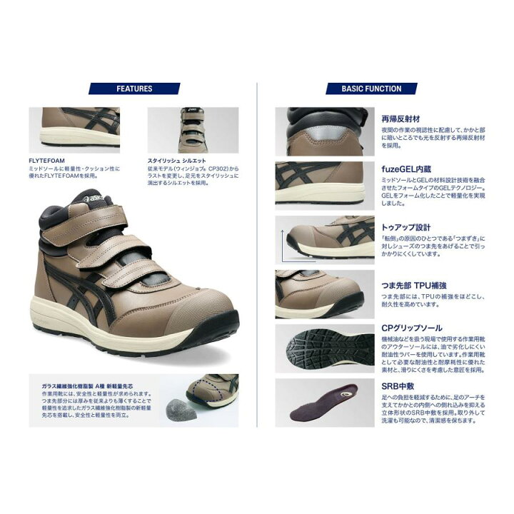 楽天市場】アシックス ウィンジョブ CP312 （001 ブラック×ブラック 