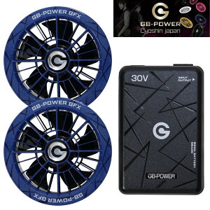 ���M�W���p�� GB-POWER 30V�t�@���Z�b�g GFX-BL(�u���[) + 30V�o�b�e���[Pro GB430-B �u���b�N 93Wh USB-A(5V/3V)�o�� �t�@�������o�͉�