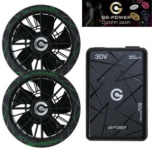 ���M�W���p�� GB-POWER 30V�t�@���Z�b�g GFX-GR(�O���[��) + 30V�o�b�e���[Pro GB430-B �u���b�N 93Wh USB-A(5V/3V)�o�� �t�@�������o�͉�