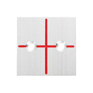 カクマル 40角 アルミ製境界プレート(2mm厚) 2穴タイプ(10枚入) 十字 40x40x2mm アンカーピン付き RAP40223