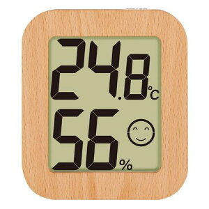シンワ測定 73234 デジタル温湿度計 環境チェッカー 木製 ライトブラウン
