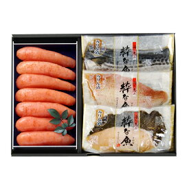 博多ふくいち 辛子明太子と切り身みりん漬けセット（辛子明太子300g、さわら・真鯛・銀だらみりん漬け×各1枚）】冷凍　贈答用 博多 明太子 お歳暮 お中元 母の日 父の日 敬老の日 ギフト プレゼント 土産