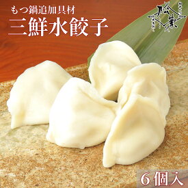 博多松葉 もつ鍋用 追加具材 「もちもち三鮮水餃子 6個入」 もつ鍋 もつなべ 牛もつ鍋 もつ モツ ホルモン 無添加 福岡 博多 お取り寄せ 国産 贈り物 ギフト お中元 お歳暮