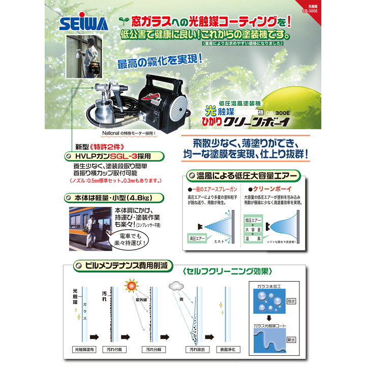 楽天市場】精和産業 CB-300E クリーンボーイ300E 光触媒セット 10m 