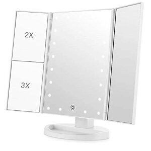 ���ϋ� ���σ~���[ �� 21��LED�O�ʋ� ���D�~���[ ��� led�t�� �܂肽���� �g�勾 2&3�{ ���邳���߉\ 180°��] �d�r&USB 2WAY���d