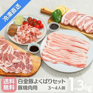送料無料・冷凍配送【 白金豚 焼肉 BBQ よくばりセット 1.3kg 3~4人前 】バラ焼肉用 カタロース焼肉用 ス…