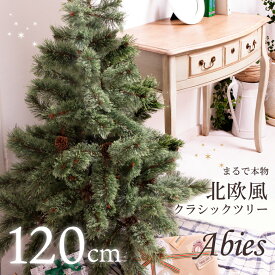 クリスマスツリー 120cm 北欧 おしゃれ 120 ドイツトウヒツリー ヌードツリー スリム オシャレ 高級クリスマスツリー オーナメントなし 飾りなし かわいい リアル 松ぼっくり 小さめ インテリア アビエス Abies 北欧風 プレゼント