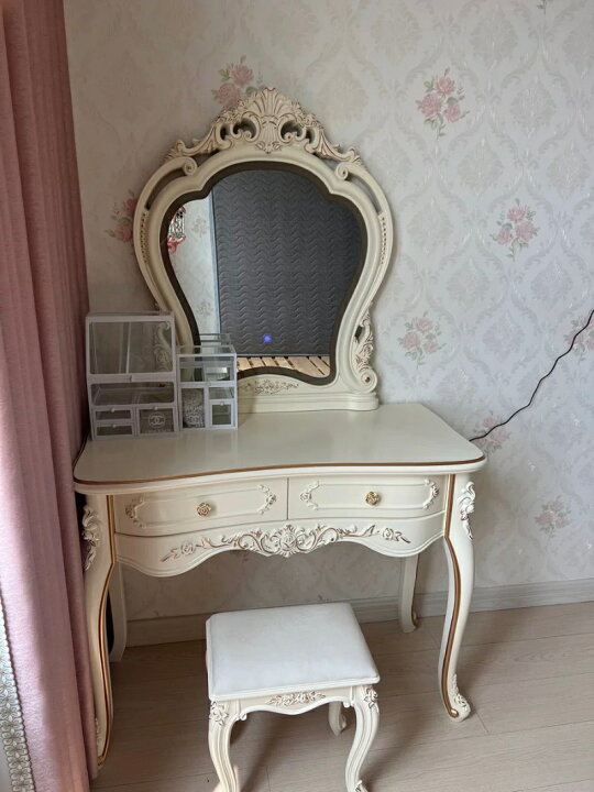 楽天市場】ドレッサー お姫系 北欧風 化粧台収納 オシャレ LEDミラー 