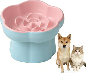 早食い防止 食器 犬 猫 早食い防止 はやぐい防止皿 小型犬 陶器 脚付フードボウル 高さ 15度の傾斜 吐き戻し軽減 肥満予防 首の負担を軽減