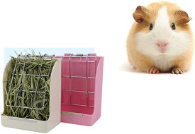 うさぎ 牧草ボックス 牧草ポットウサギ 餌入れ牧草フィーダー 小動物 食器 粉こぼれにくい チンチラ モルモット 食器 餌箱 牧草フィーダー 固定ペット春草干し草フィーダー ペット用品省スペース ネジ固定 小動物用品