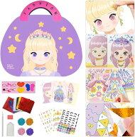 4 in 1 メイクおもちゃ 女の子 メイクぬりえ おもちゃ 女の子 メイクセット 子供が静かに集中 知育 5歳 6…