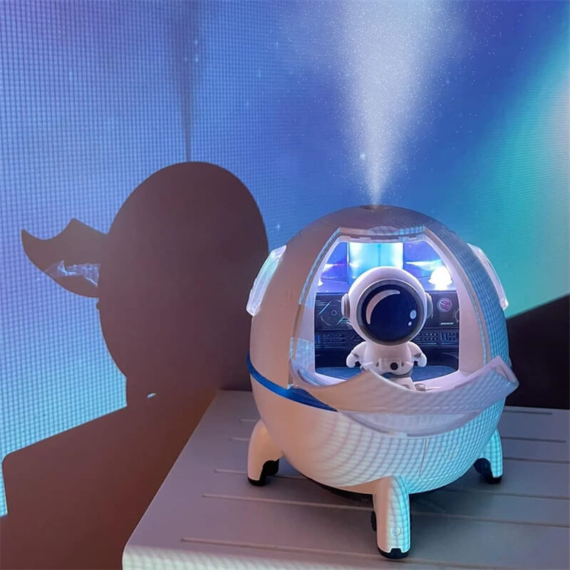 超音波加湿器 カプセル加湿器 宇宙飛行士 LEDライト 卓上加湿器 卓上