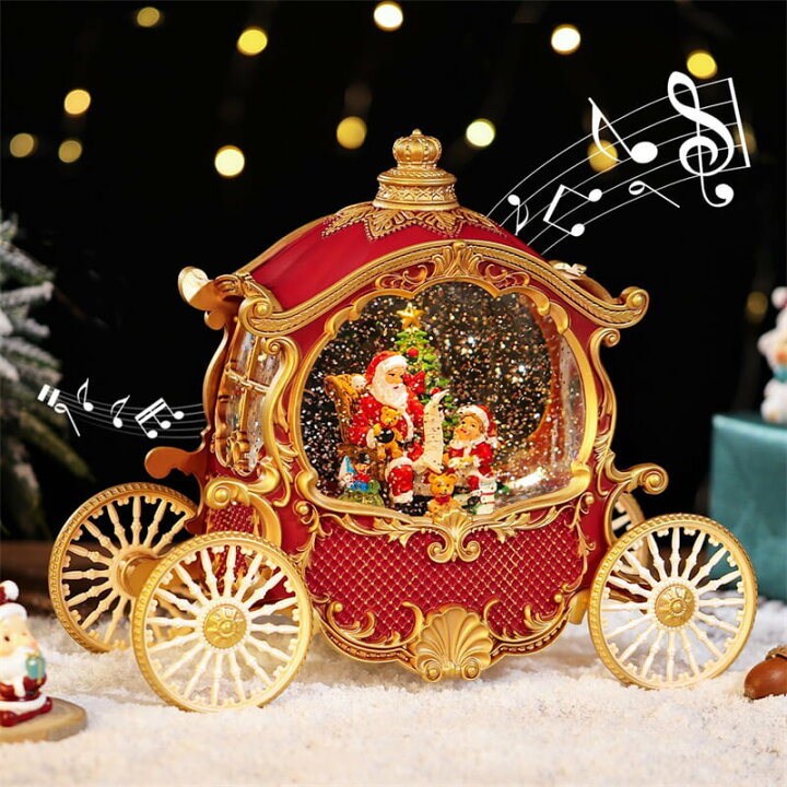 楽天市場】Lewondr スノードーム クリスマスオルゴール 馬車オルゴール 