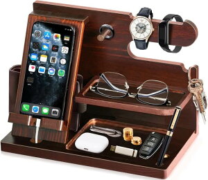 スマホスタンド 木製 父親誕生日プレゼント スマホ置き ペン立て 誕生日贈り物 メンズ ギフト ガジェット おもしろ 記念日 プレゼント 彼氏 腕時計 スタンド メガネスタンド ペンスタンド