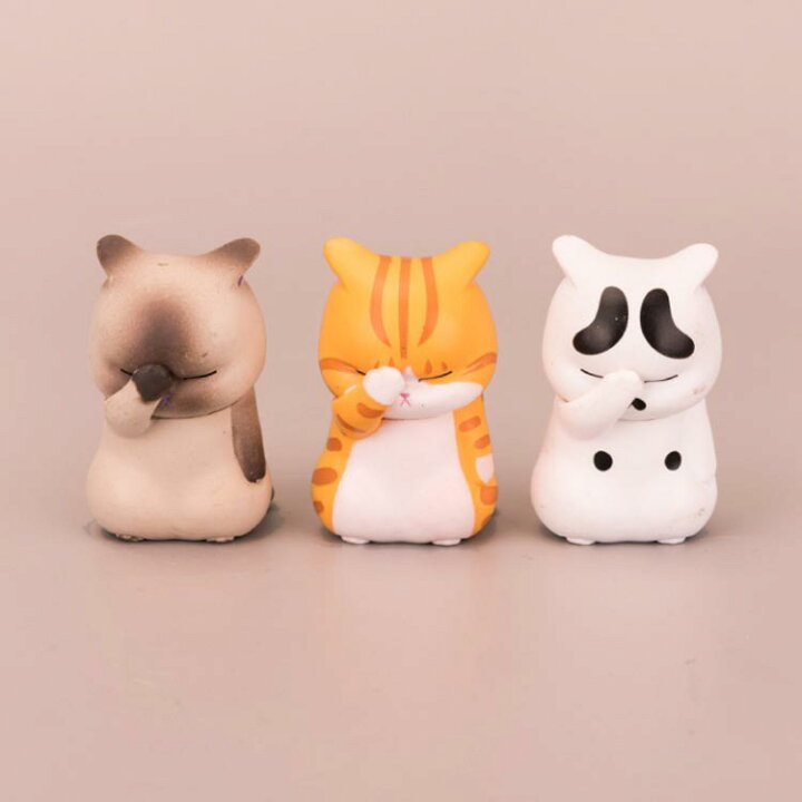 楽天市場】 雑貨 癒しグッズ マスコット 猫 置物 ミニチュア 3点セット 