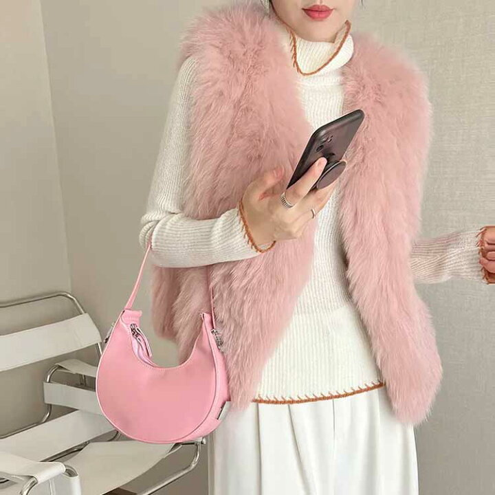 楽天市場】フェイクファー ベスト ジレ エコファー コート 袖なし 