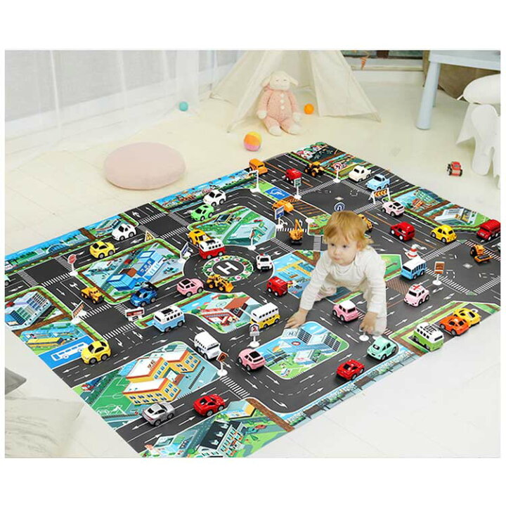 130×100cm プレイシート プレイマット レジャーシート 住宅 公園 街 道路マット 道路マップ ドライブマップ 知育おもちゃ お家遊び 防水加工 英語 ベビー 子供 誕生日 プレゼント hakobune プレイシート 恐竜 ジャングル 防水加工 ロードマップ 道路マップ 遊び 知育玩具 ごっこ遊び 薄手素材 キッズプレイシート