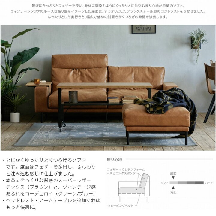 楽天市場】(正規品)ダイニングソファ ソファ ヴィンテージ風 ブラック 